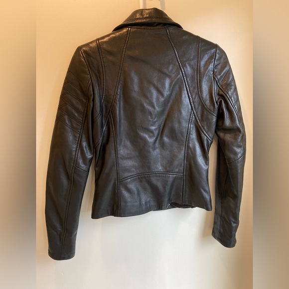DANIER Motorcycle Jacket Black Leather Size 2XS ( US Size 2/4) UK 6/8 - Picture 4 of 10